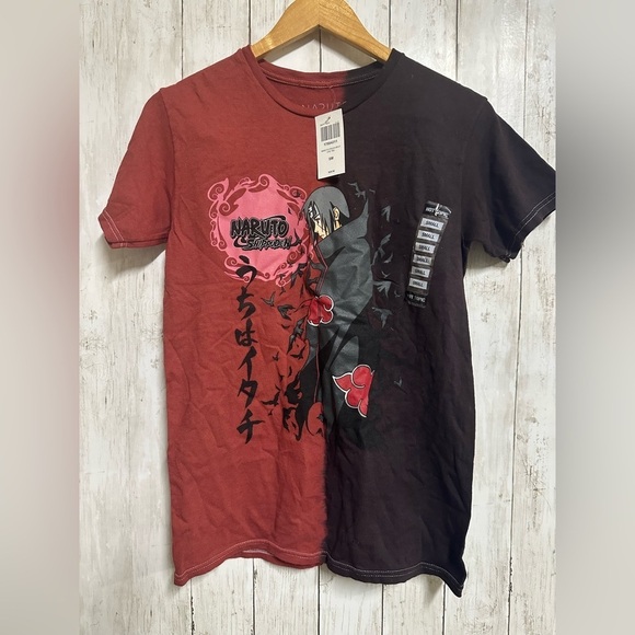 Naruto Other - Naruto Two-Tone Graphic Tee - Red and Black Size Small